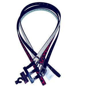 New Betsey Johnson Set of 3 Buckle Belts Animal Print